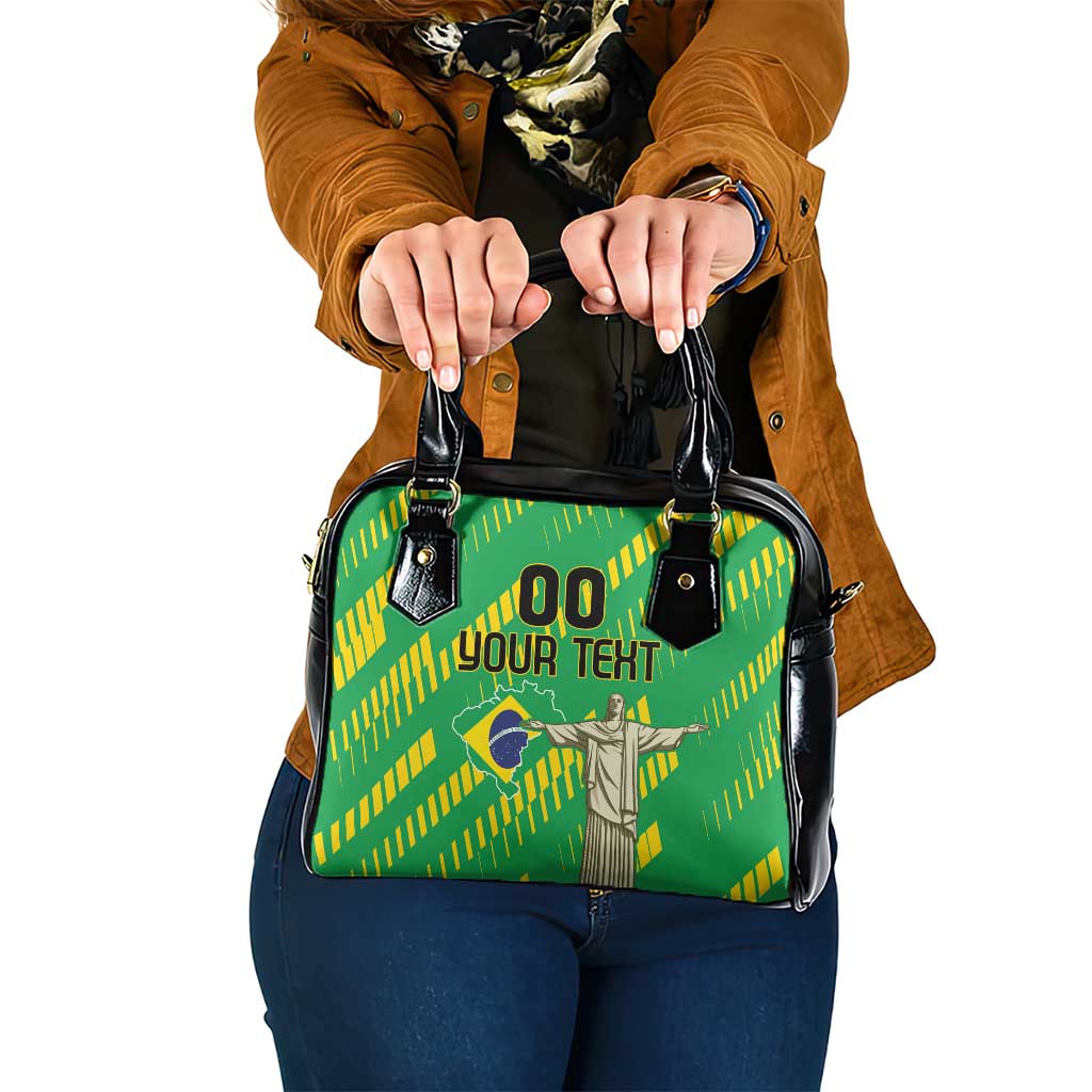 Custom Brazil Happy Independence Day Shoulder Handbag Cristo Redentor Flag Style