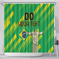 Custom Brazil Happy Independence Day Shower Curtain Cristo Redentor Flag Style