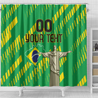 Custom Brazil Happy Independence Day Shower Curtain Cristo Redentor Flag Style
