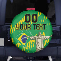 Custom Brazil Happy Independence Day Spare Tire Cover Cristo Redentor Flag Style - Wonder Print Shop