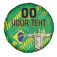 Custom Brazil Happy Independence Day Spare Tire Cover Cristo Redentor Flag Style - Wonder Print Shop