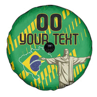 Custom Brazil Happy Independence Day Spare Tire Cover Cristo Redentor Flag Style - Wonder Print Shop