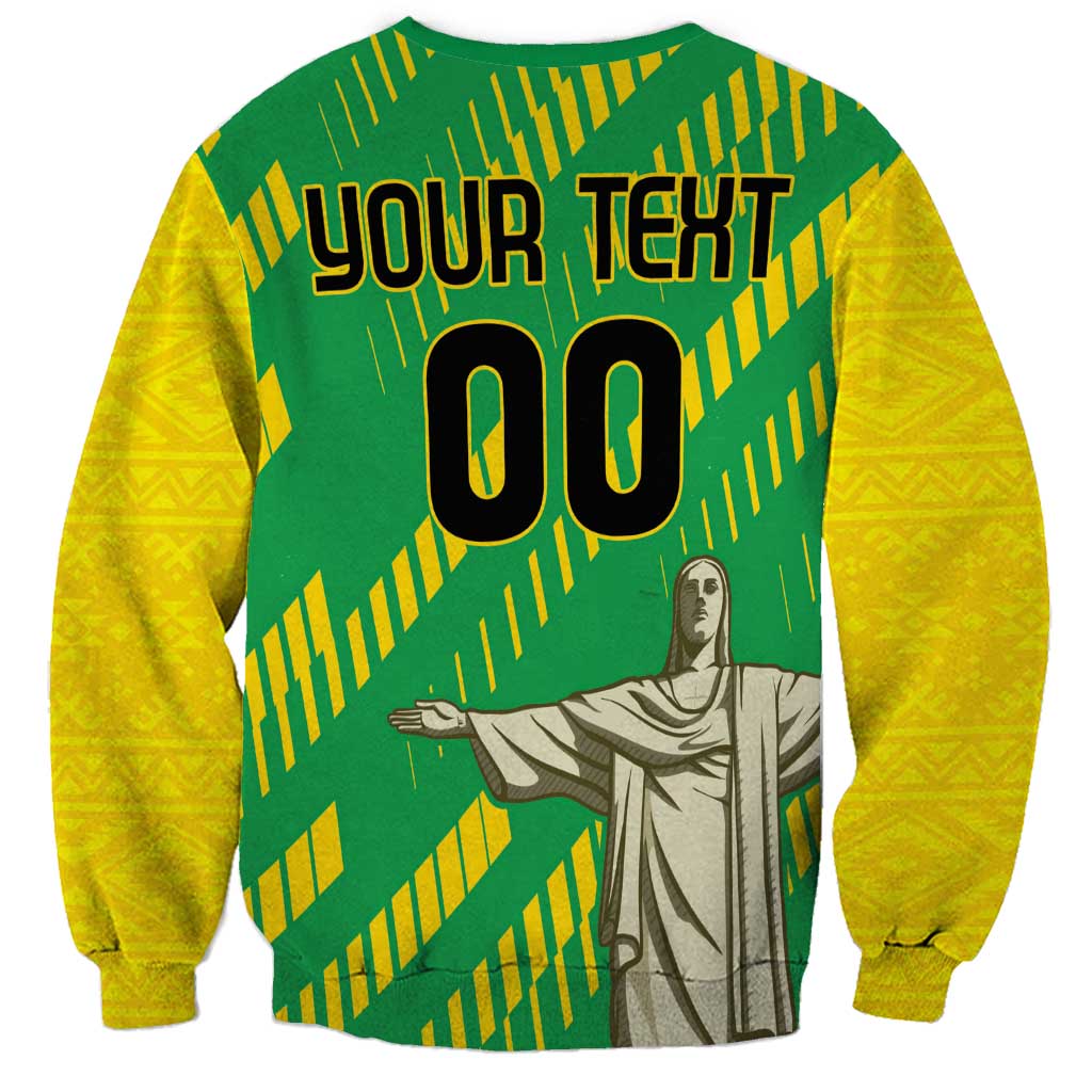 Custom Brazil Happy Independence Day Sweatshirt Cristo Redentor Flag Style - Wonder Print Shop
