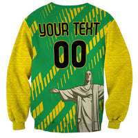 Custom Brazil Happy Independence Day Sweatshirt Cristo Redentor Flag Style - Wonder Print Shop