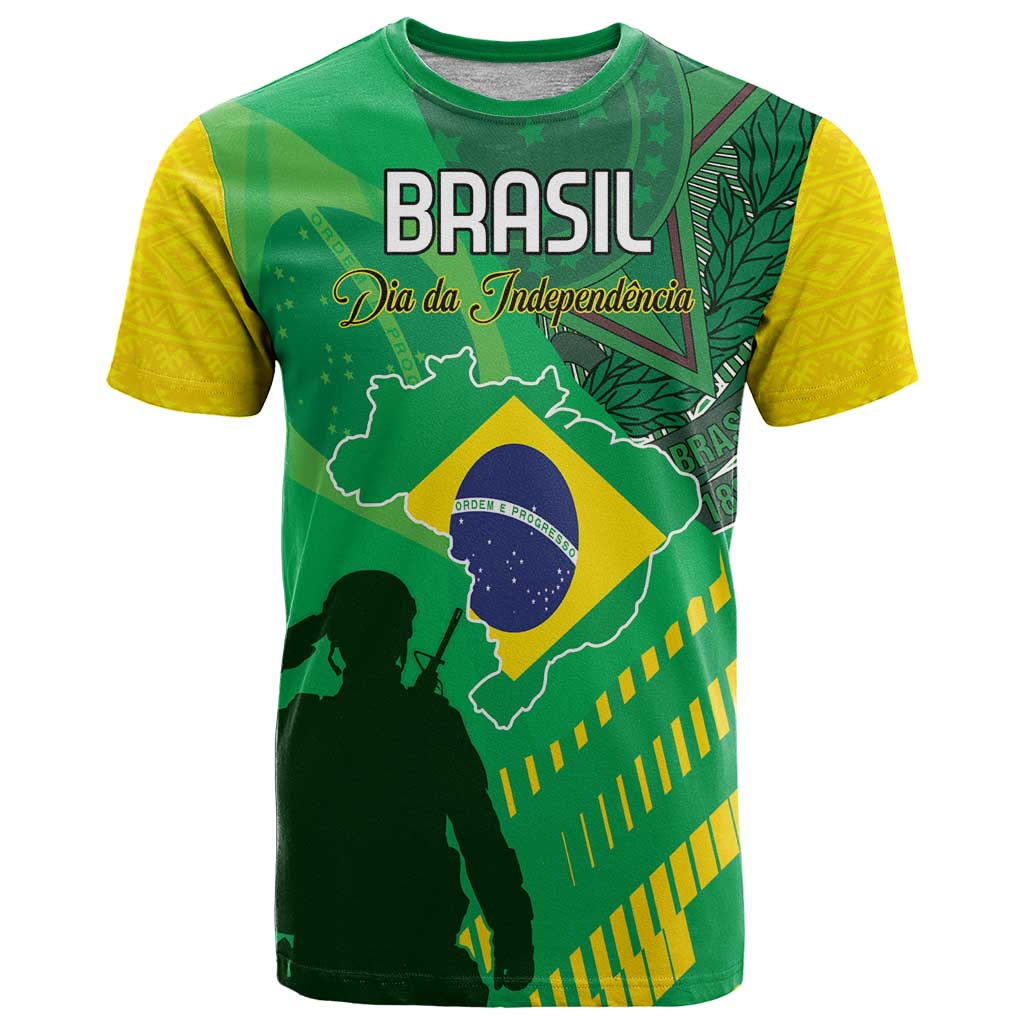 Custom Brazil Happy Independence Day T Shirt Cristo Redentor Flag Style - Wonder Print Shop