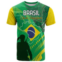 Custom Brazil Happy Independence Day T Shirt Cristo Redentor Flag Style - Wonder Print Shop