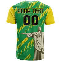Custom Brazil Happy Independence Day T Shirt Cristo Redentor Flag Style - Wonder Print Shop