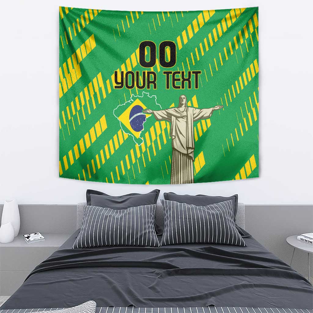 Custom Brazil Happy Independence Day Tapestry Cristo Redentor Flag Style - Wonder Print Shop