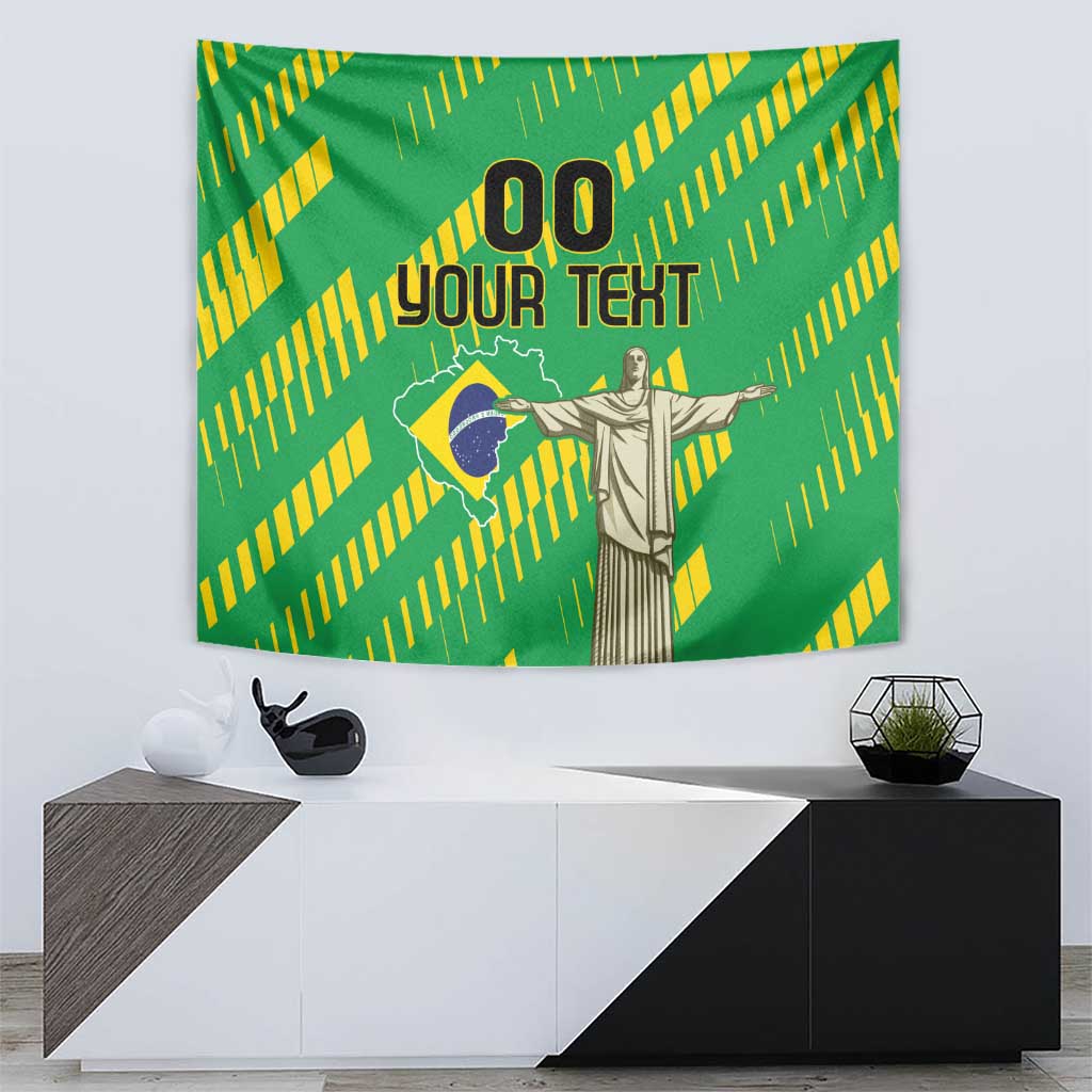 Custom Brazil Happy Independence Day Tapestry Cristo Redentor Flag Style - Wonder Print Shop