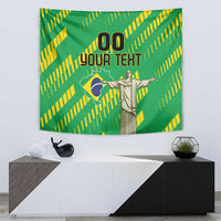 Custom Brazil Happy Independence Day Tapestry Cristo Redentor Flag Style - Wonder Print Shop
