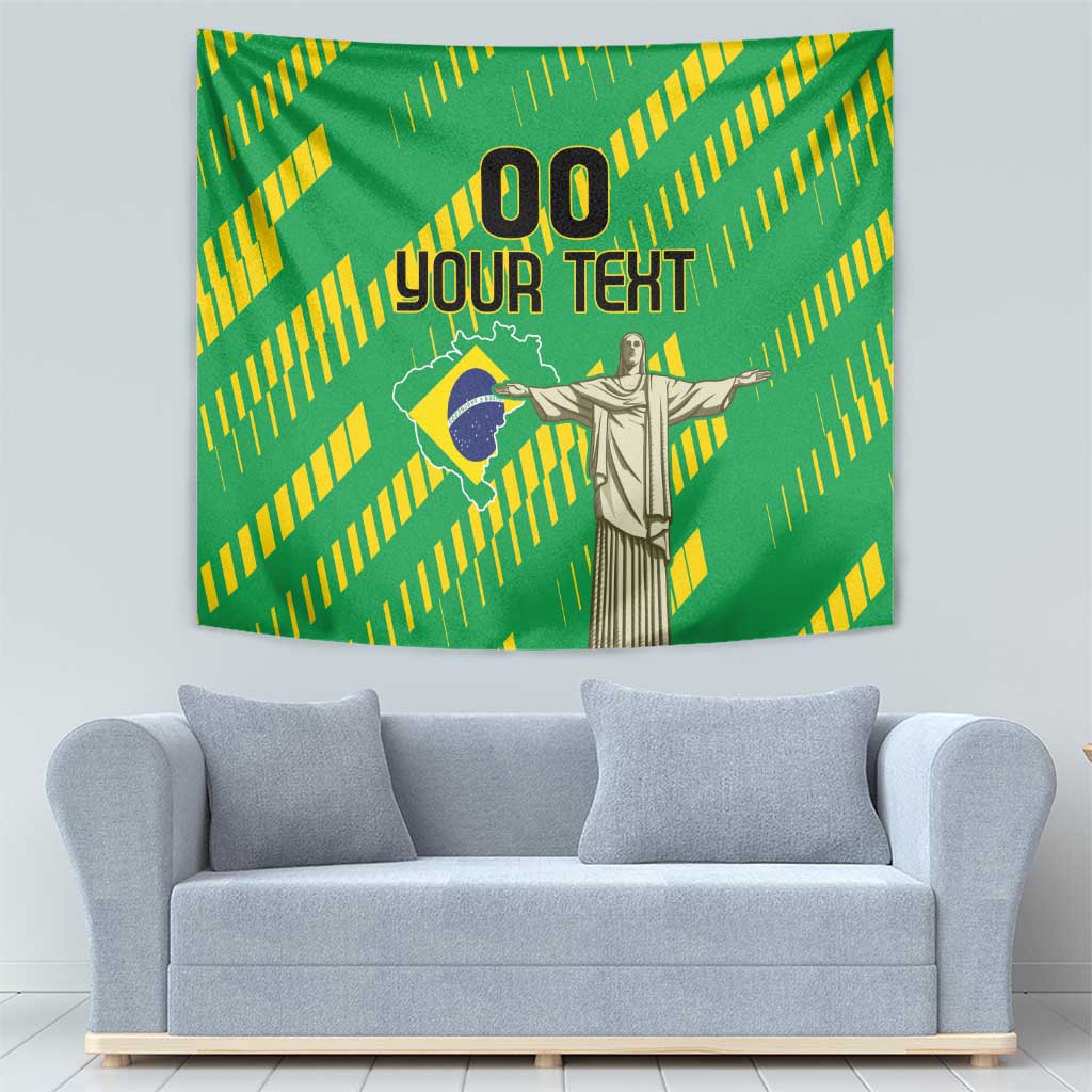 Custom Brazil Happy Independence Day Tapestry Cristo Redentor Flag Style - Wonder Print Shop