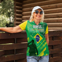 Custom Brazil Happy Independence Day Women Polo Shirt Cristo Redentor Flag Style - Wonder Print Shop