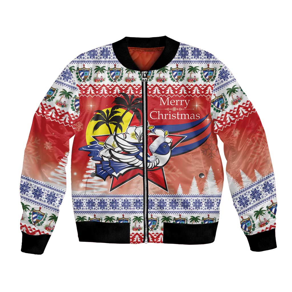 Cuba Cuban Trogon Christmas Bomber Jacket Patria o Muerte Venceremos - Wonder Print Shop