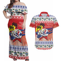 Cuba Cuban Trogon Christmas Couples Matching Off Shoulder Maxi Dress and Hawaiian Shirt Patria o Muerte Venceremos - Wonder Print Shop