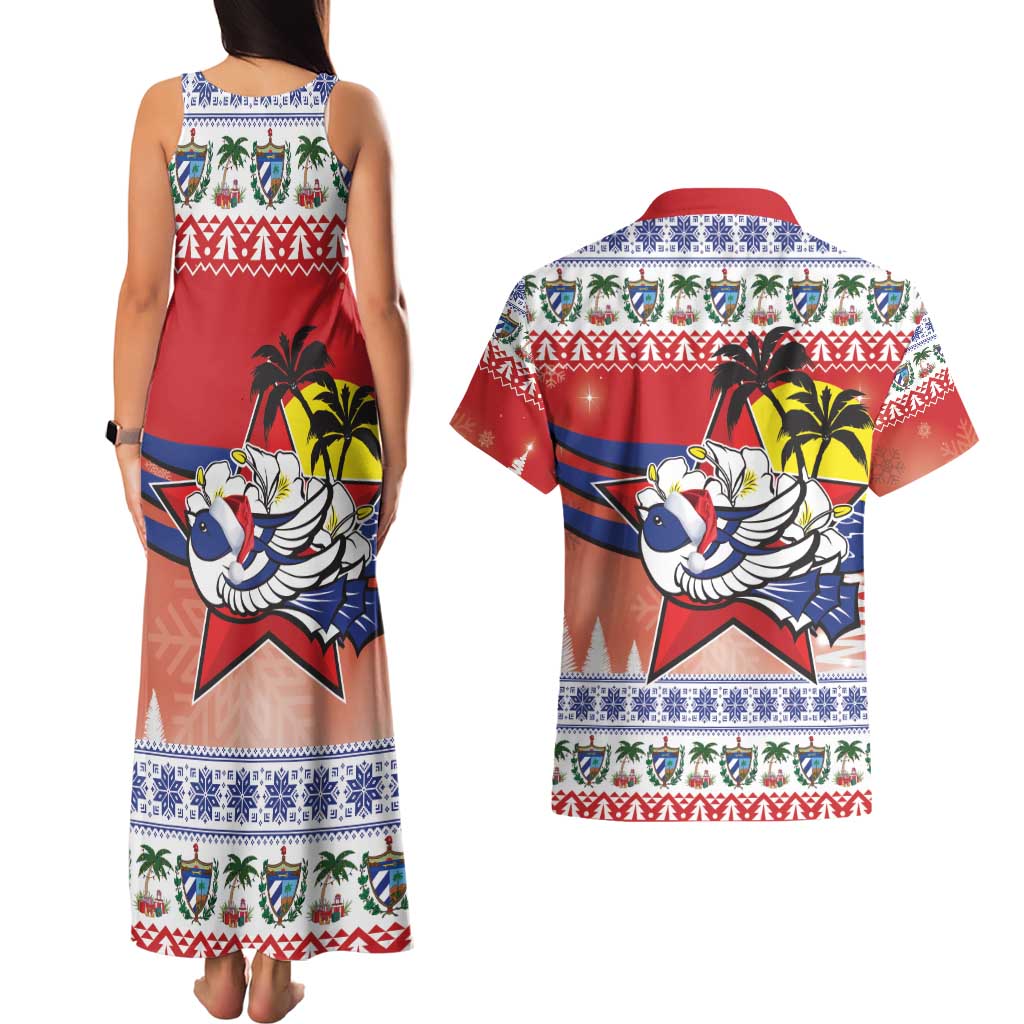 Cuba Cuban Trogon Christmas Couples Matching Tank Maxi Dress and Hawaiian Shirt Patria o Muerte Venceremos - Wonder Print Shop