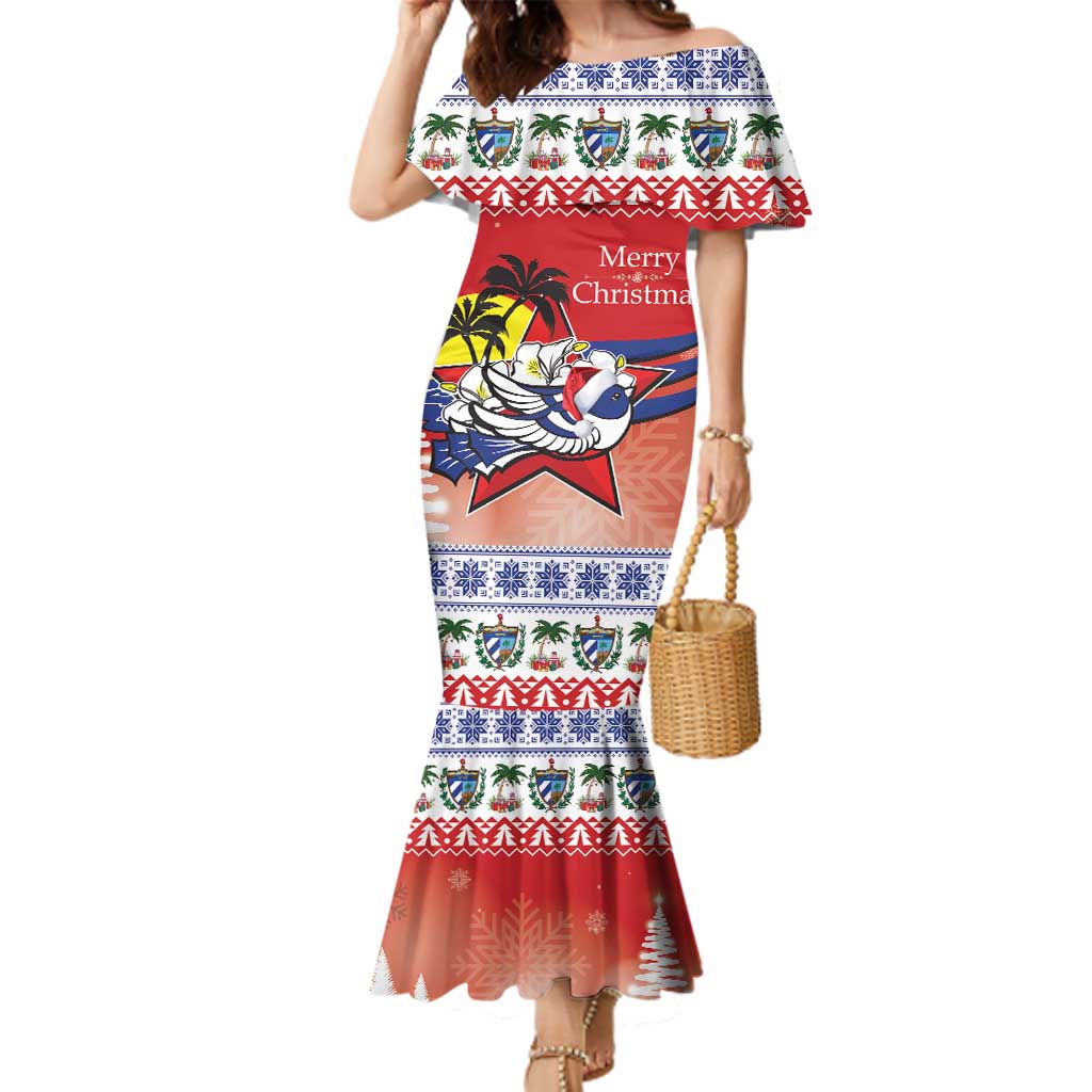 Cuba Cuban Trogon Christmas Family Matching Mermaid Dress and Hawaiian Shirt Patria o Muerte Venceremos - Wonder Print Shop