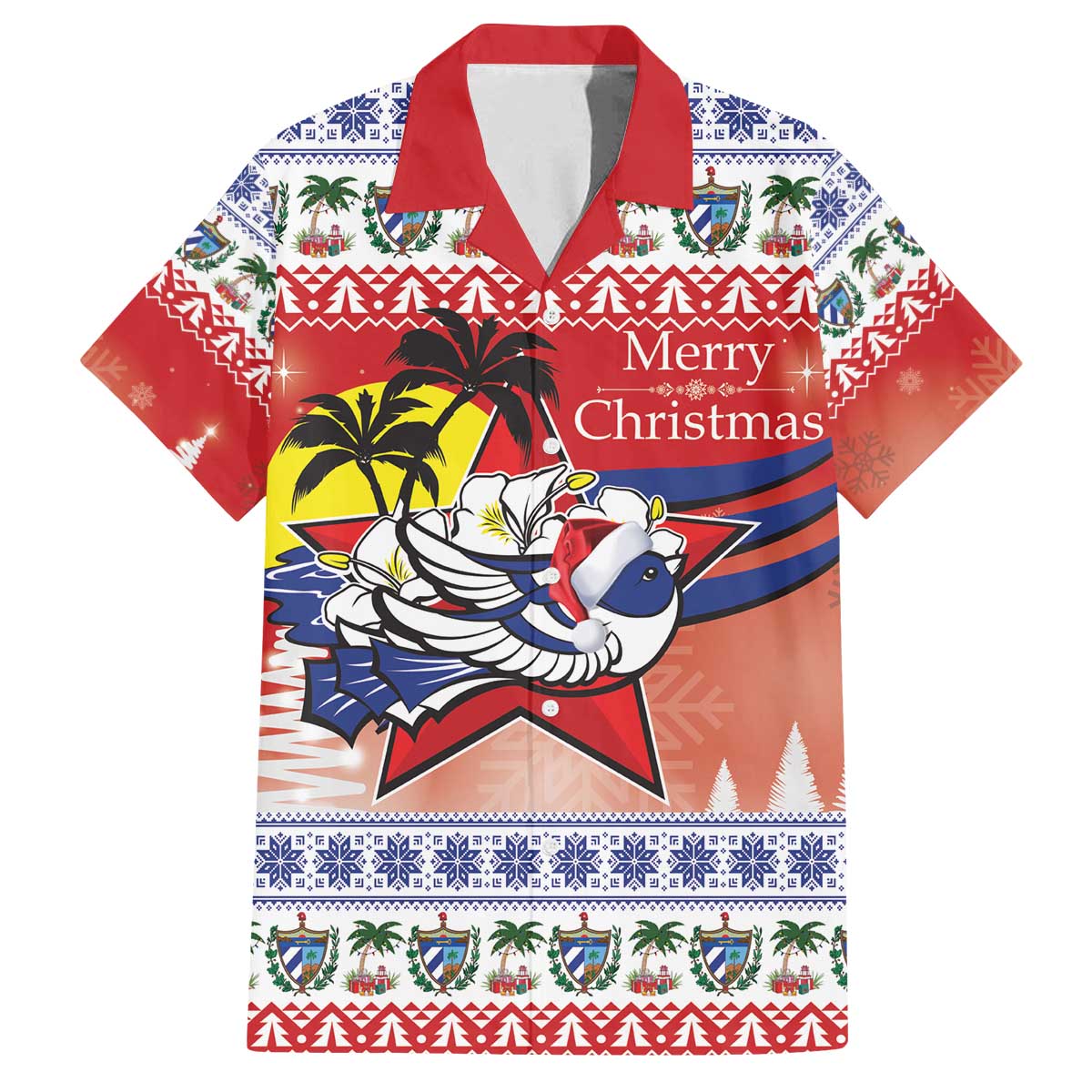 Cuba Cuban Trogon Christmas Family Matching Off The Shoulder Long Sleeve Dress and Hawaiian Shirt Patria o Muerte Venceremos - Wonder Print Shop