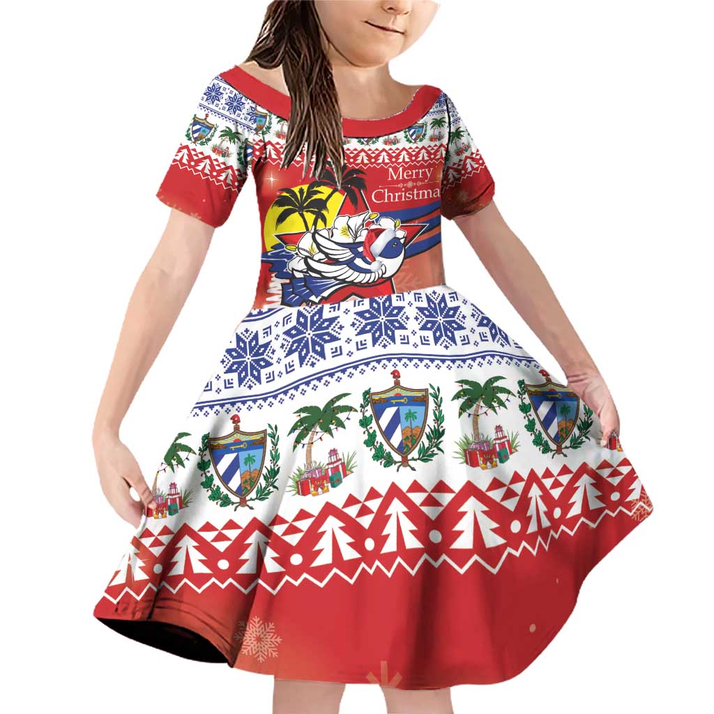 Cuba Cuban Trogon Christmas Family Matching Off Shoulder Short Dress and Hawaiian Shirt Patria o Muerte Venceremos - Wonder Print Shop