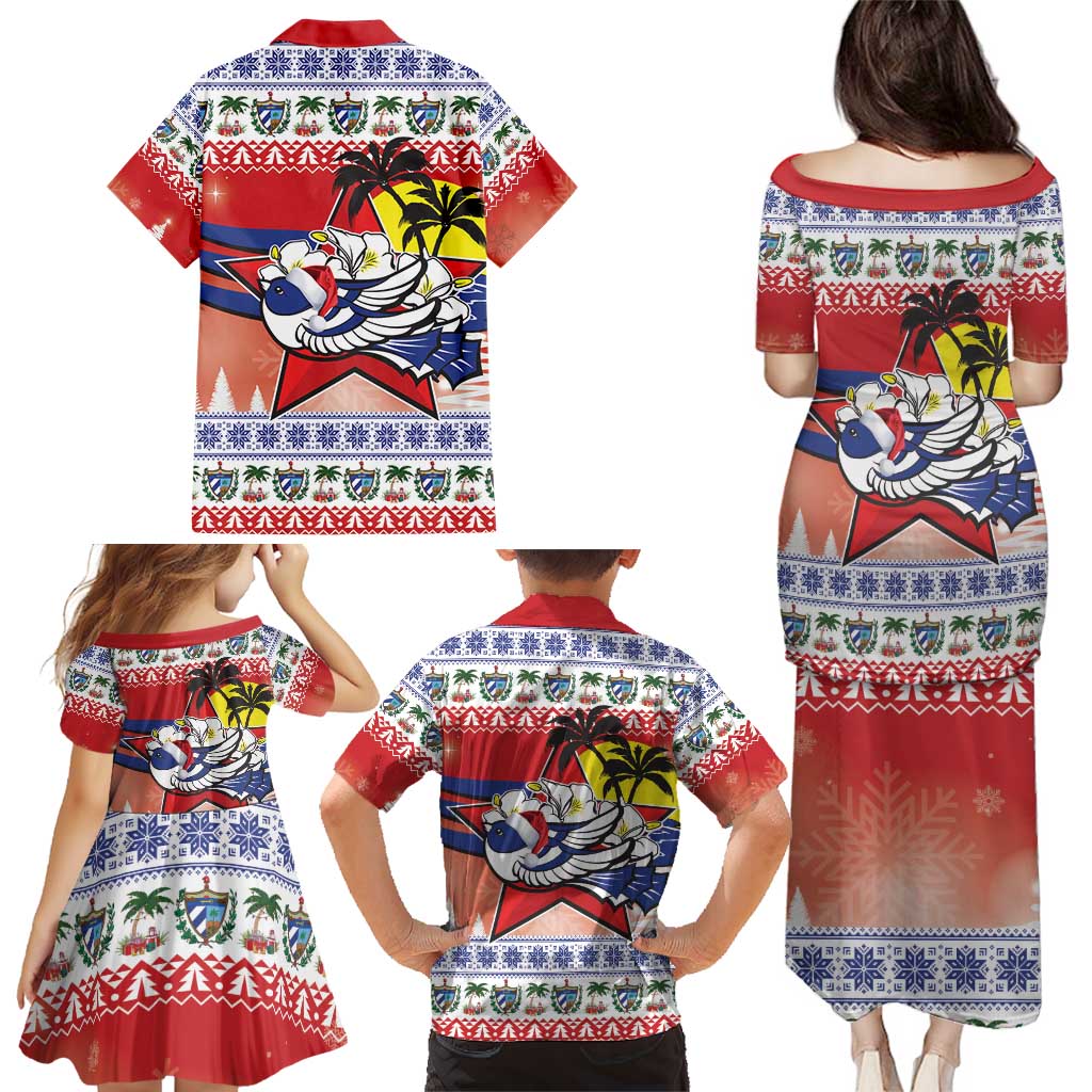 Cuba Cuban Trogon Christmas Family Matching Puletasi and Hawaiian Shirt Patria o Muerte Venceremos - Wonder Print Shop