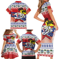 Cuba Cuban Trogon Christmas Family Matching Short Sleeve Bodycon Dress and Hawaiian Shirt Patria o Muerte Venceremos - Wonder Print Shop