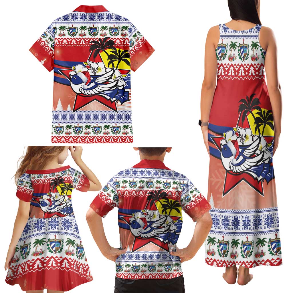 Cuba Cuban Trogon Christmas Family Matching Tank Maxi Dress and Hawaiian Shirt Patria o Muerte Venceremos - Wonder Print Shop