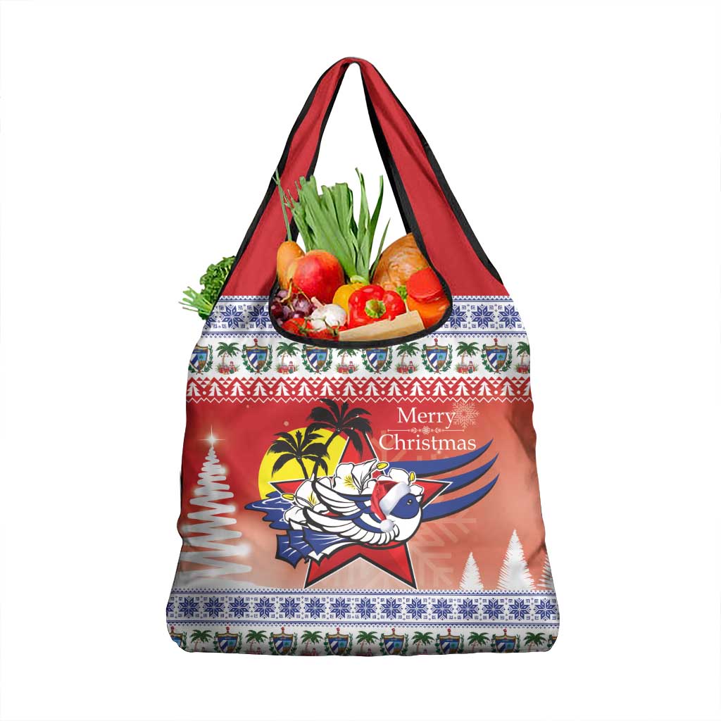 Cuba Cuban Trogon Christmas Grocery Bag Patria o Muerte Venceremos