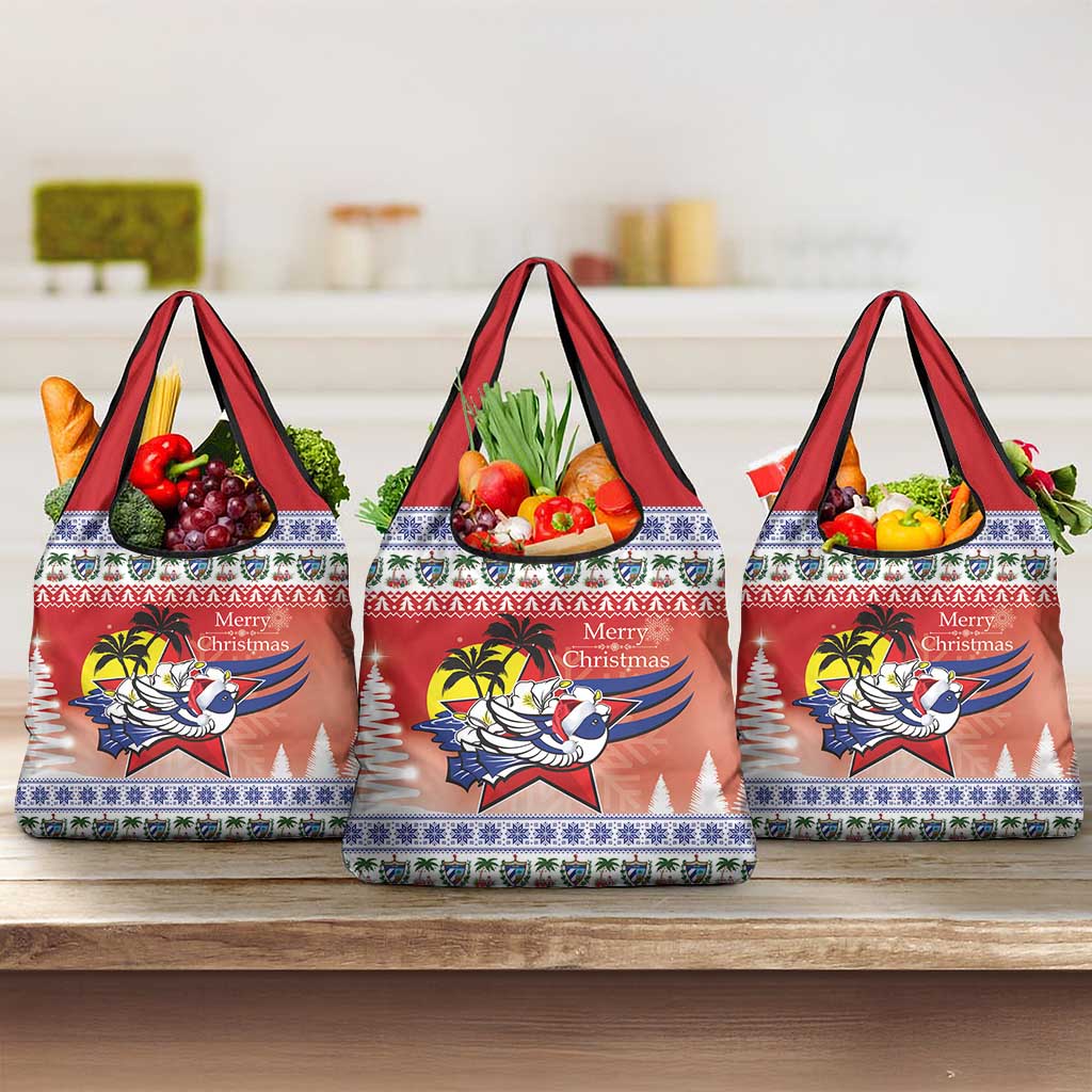 Cuba Cuban Trogon Christmas Grocery Bag Patria o Muerte Venceremos