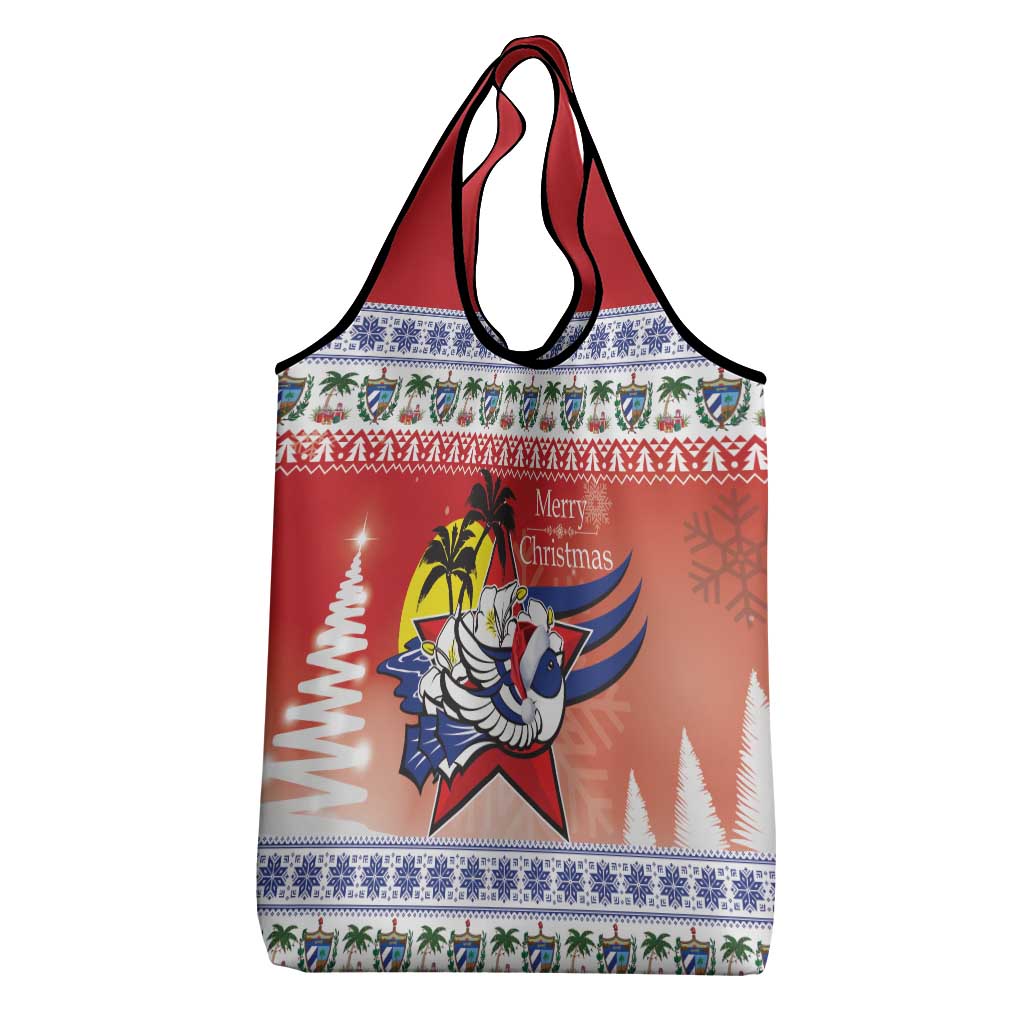 Cuba Cuban Trogon Christmas Grocery Bag Patria o Muerte Venceremos