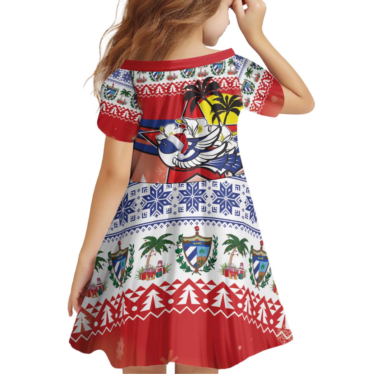 Cuba Cuban Trogon Christmas Kid Short Sleeve Dress Patria o Muerte Venceremos - Wonder Print Shop