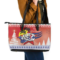 Cuba Cuban Trogon Christmas Leather Tote Bag Patria o Muerte Venceremos - Wonder Print Shop