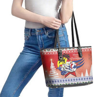 Cuba Cuban Trogon Christmas Leather Tote Bag Patria o Muerte Venceremos - Wonder Print Shop