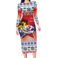 Cuba Cuban Trogon Christmas Long Sleeve Bodycon Dress Patria o Muerte Venceremos - Wonder Print Shop