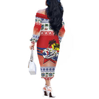 Cuba Cuban Trogon Christmas Off The Shoulder Long Sleeve Dress Patria o Muerte Venceremos - Wonder Print Shop
