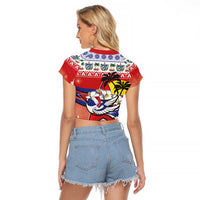 Cuba Cuban Trogon Christmas Raglan Cropped T Shirt Patria o Muerte Venceremos - Wonder Print Shop