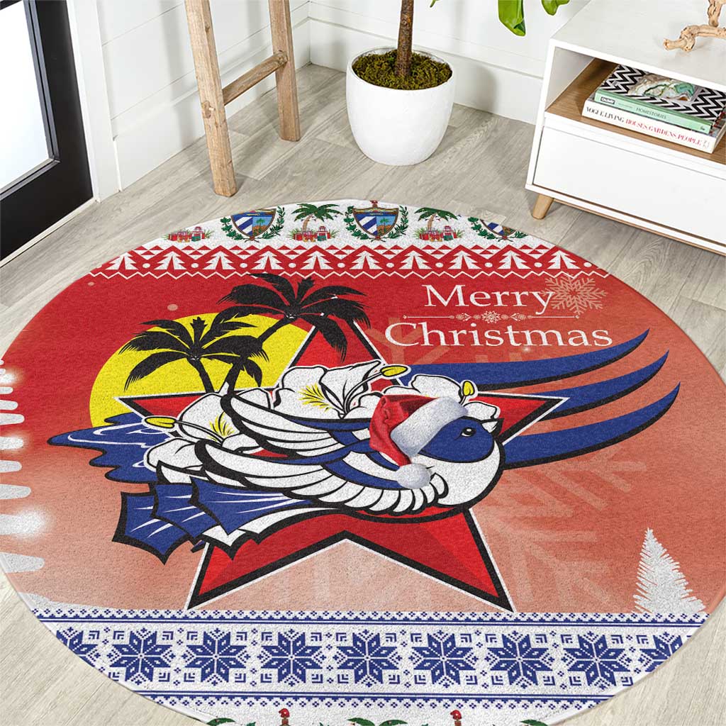 Cuba Cuban Trogon Christmas Round Carpet Patria o Muerte Venceremos