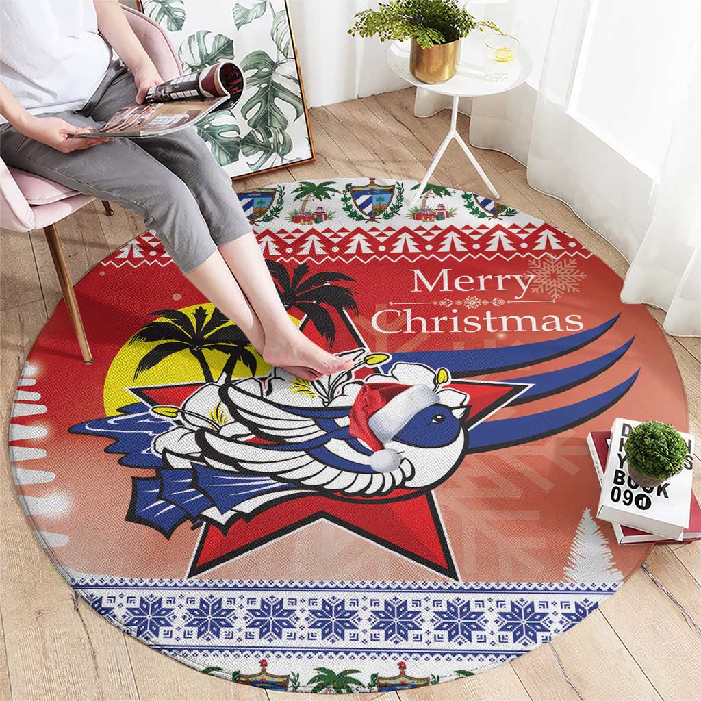 Cuba Cuban Trogon Christmas Round Carpet Patria o Muerte Venceremos