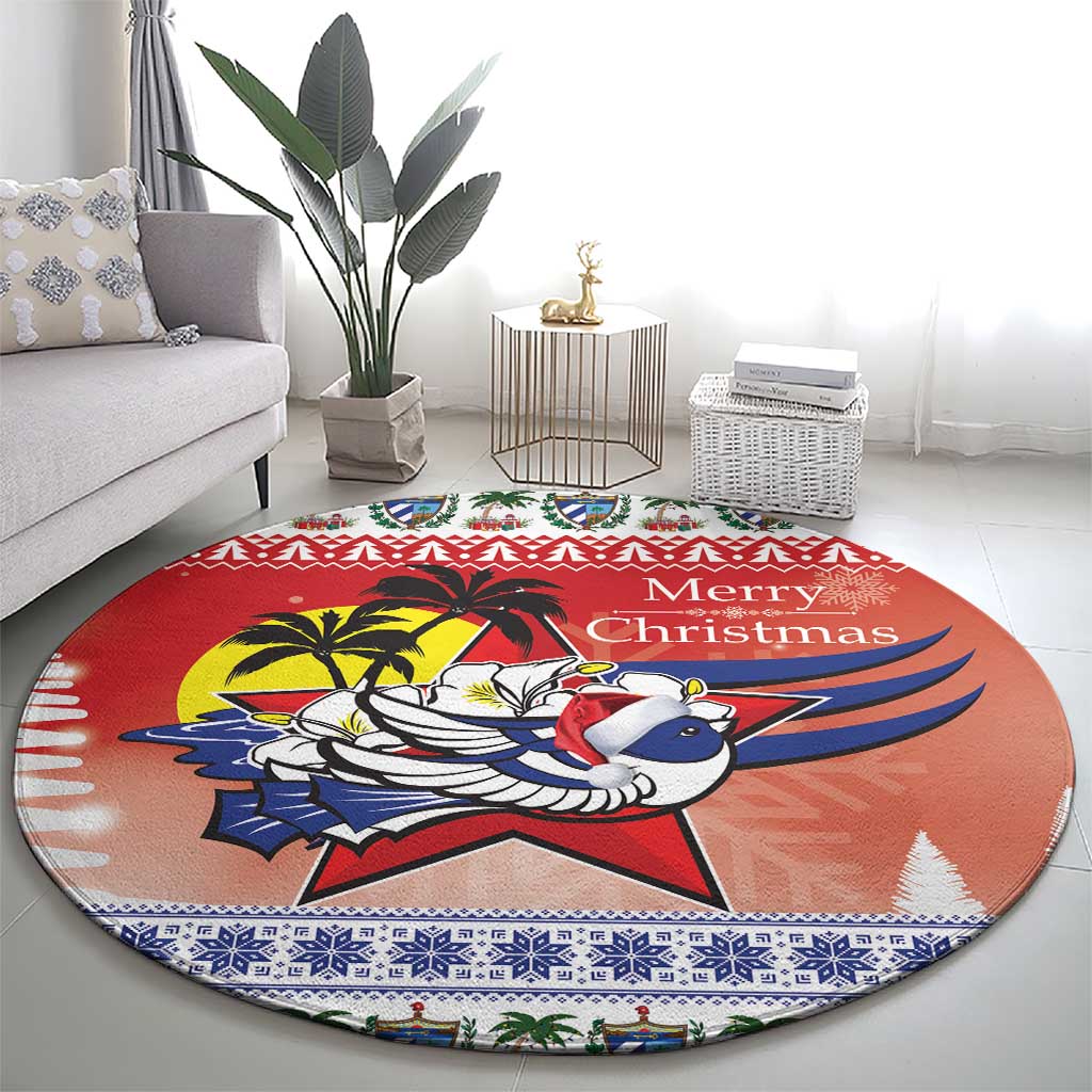 Cuba Cuban Trogon Christmas Round Carpet Patria o Muerte Venceremos