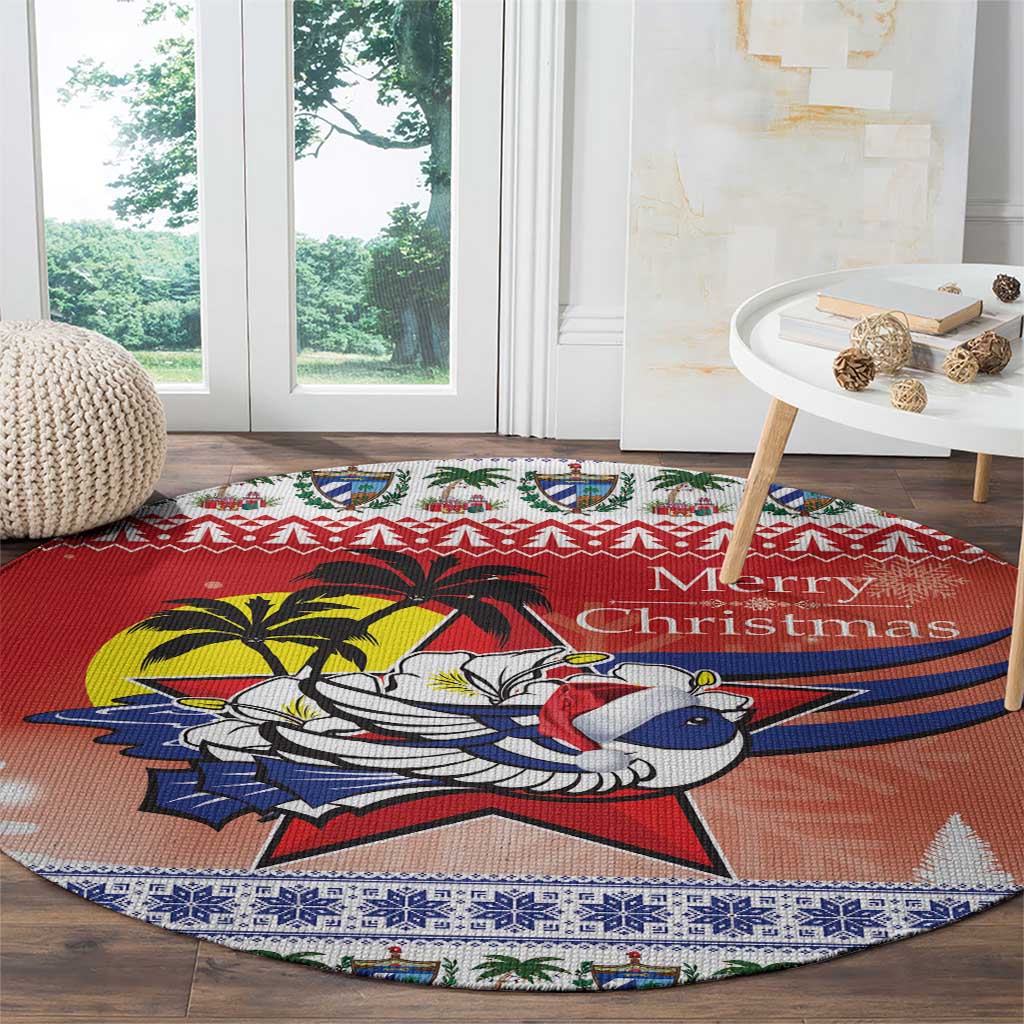 Cuba Cuban Trogon Christmas Round Carpet Patria o Muerte Venceremos