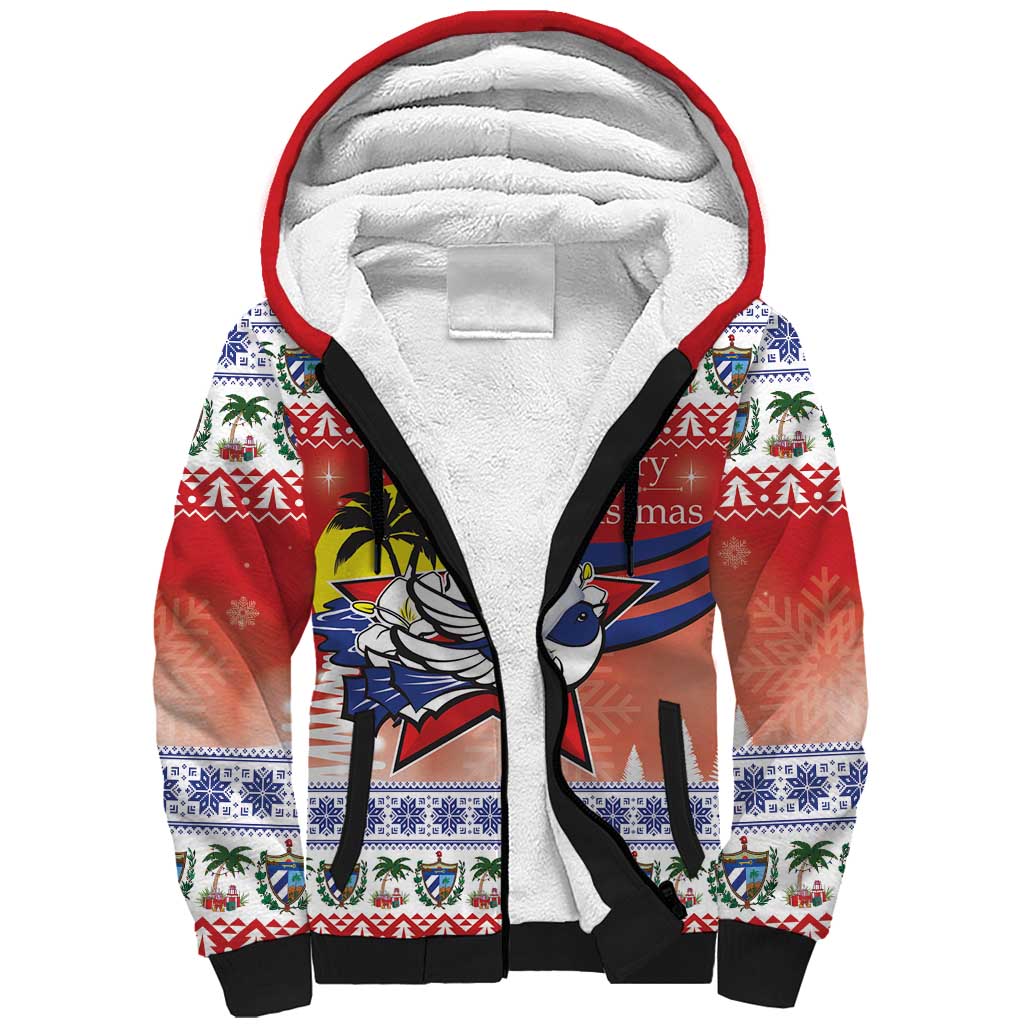 Cuba Cuban Trogon Christmas Sherpa Hoodie Patria o Muerte Venceremos - Wonder Print Shop