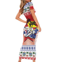 Cuba Cuban Trogon Christmas Short Sleeve Bodycon Dress Patria o Muerte Venceremos - Wonder Print Shop