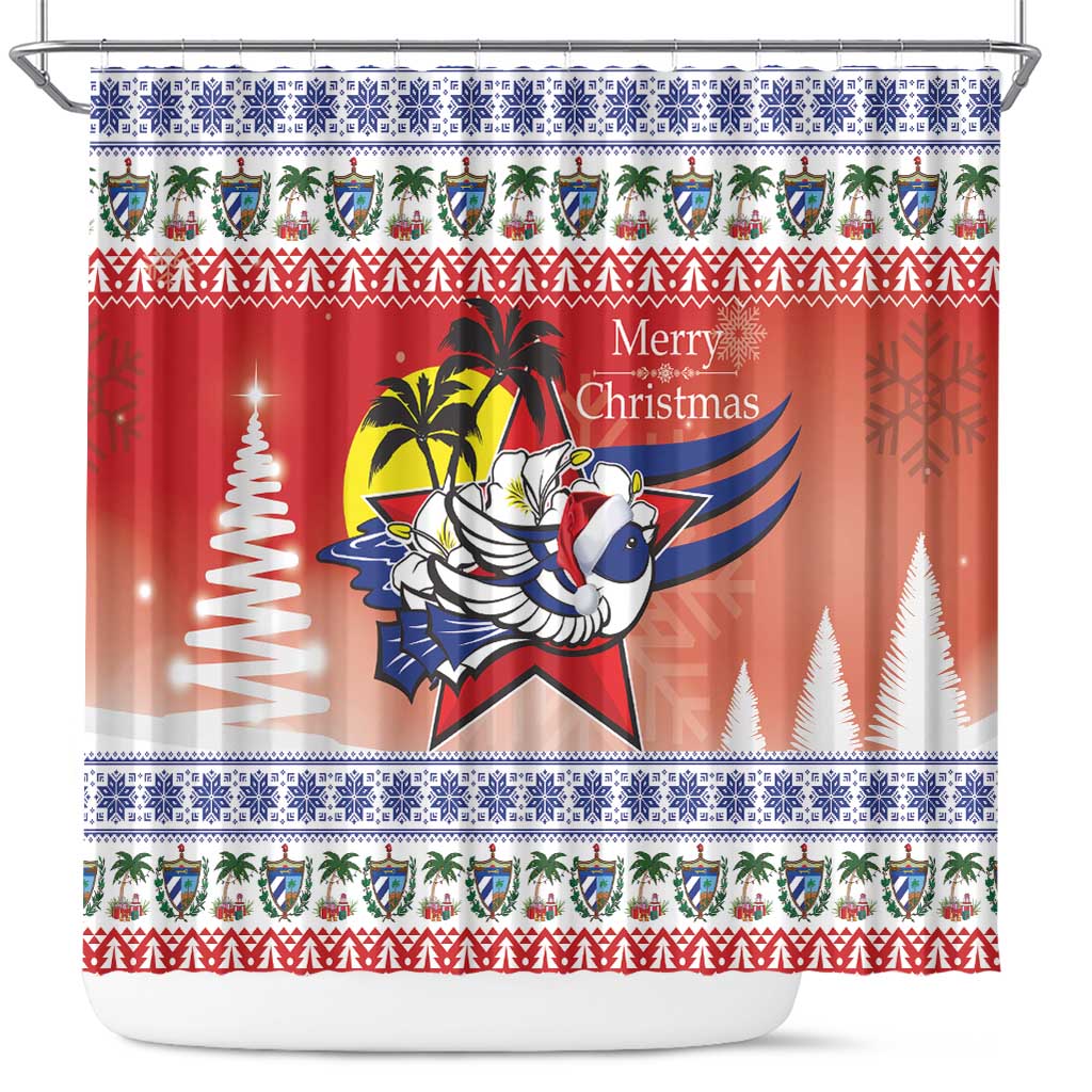 Cuba Cuban Trogon Christmas Shower Curtain Patria o Muerte Venceremos
