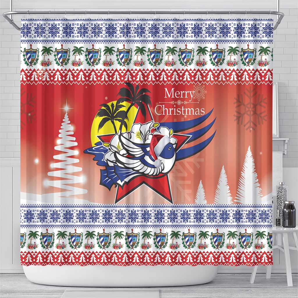 Cuba Cuban Trogon Christmas Shower Curtain Patria o Muerte Venceremos