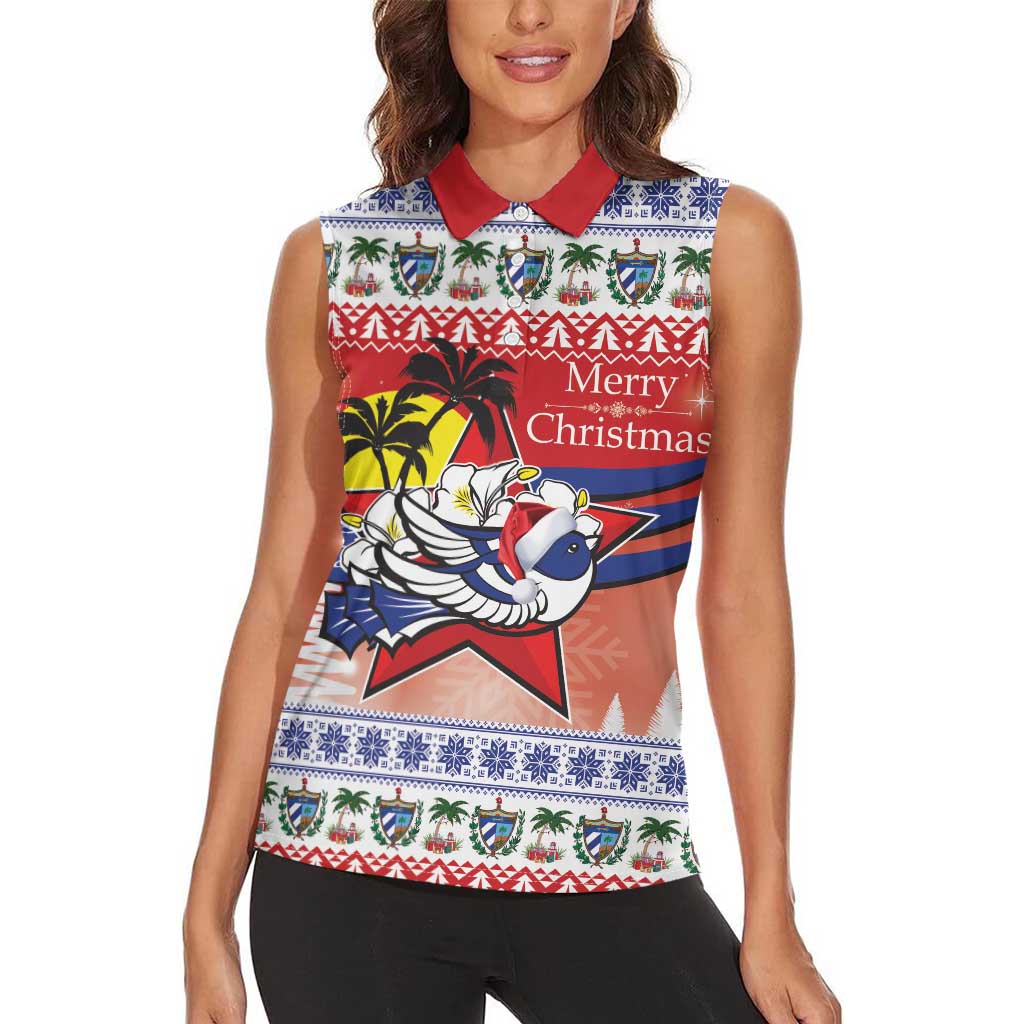 Cuba Cuban Trogon Christmas Women Sleeveless Polo Shirt Patria o Muerte Venceremos - Wonder Print Shop
