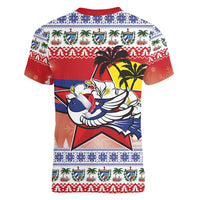 Cuba Cuban Trogon Christmas Women V-Neck T-Shirt Patria o Muerte Venceremos - Wonder Print Shop
