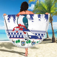Cuba Christmas Beach Blanket Cuban Trogon Map With Feliz Navidad - Wonder Print Shop