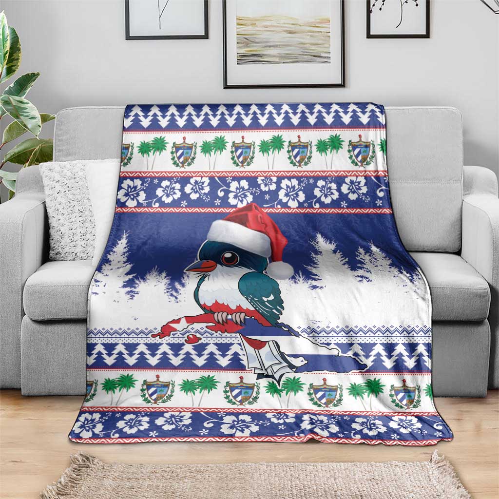 Cuba Christmas Blanket Cuban Trogon Map With Feliz Navidad