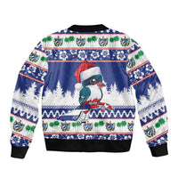 Cuba Christmas Bomber Jacket Cuban Trogon Map With Feliz Navidad - Wonder Print Shop