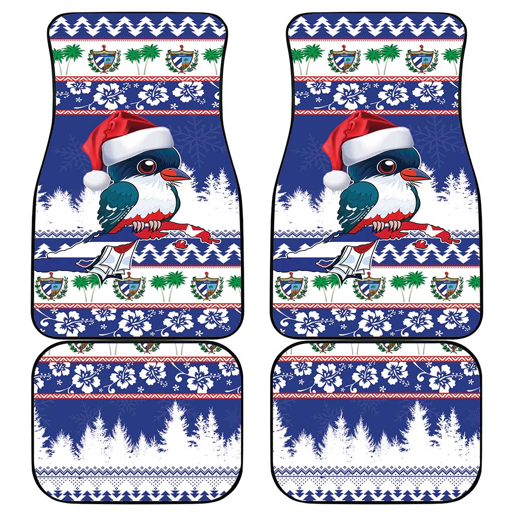 Cuba Christmas Car Mats Cuban Trogon Map With Feliz Navidad - Wonder Print Shop