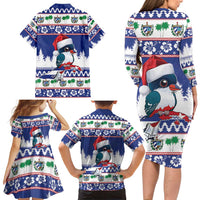 Cuba Christmas Family Matching Long Sleeve Bodycon Dress and Hawaiian Shirt Cuban Trogon Map With Feliz Navidad - Wonder Print Shop
