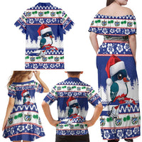 Cuba Christmas Family Matching Off Shoulder Maxi Dress and Hawaiian Shirt Cuban Trogon Map With Feliz Navidad - Wonder Print Shop